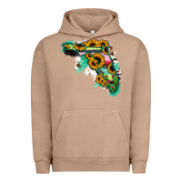 Pigment Burro Florida Map with Sunflower and Serape Cactus Urban Hoodie - Bettercallsaul