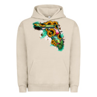 Pigment French Oak Florida Map with Sunflower and Serape Cactus Urban Hoodie - Bettercallsaul