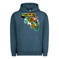 Pigment Midnight Navy Florida Map with Sunflower and Serape Cactus Urban Hoodie - Bettercallsaul