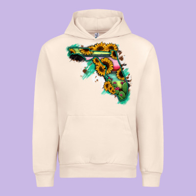 Florida Map With Sunflower And Serape Cactus Urban Hoodie Designed By Bettercallsaul