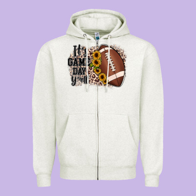 It's Game Day Y'all Zipper Hoodie Designed By Jahusdesignshop