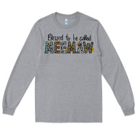 Heather Grey blessed meemaw Long Sleeve Tee - CowhideDigitalArt