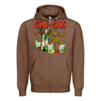 Chestnut gin`gle all the way with bottle and cocktails Zipper Hoodie - AdoDesignShop