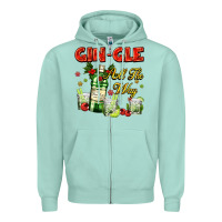 Gin`gle All The Way With Bottle And Cocktails Zipper Hoodie | Teevron