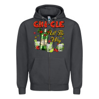 Smoke gin`gle all the way with bottle and cocktails Zipper Hoodie - AdoDesignShop