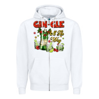 White gin`gle all the way with bottle and cocktails Zipper Hoodie - AdoDesignShop