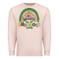 Pale Pink shamrock cutie Premium Sweatshirt - MaliasSmallBusiness