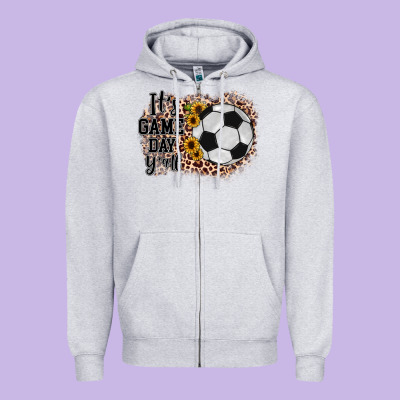 It's Game Day Y'all Soccer Zipper Hoodie Designed By Jahusdesignshop