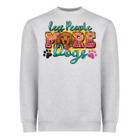 Heather Grey less people more dogs Heavyweight Sweatshirt - Zillion Design Studio
