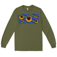 Army Green american flag sunflowers 16oz libbey cup Long Sleeve Tee - HRA Design Shop