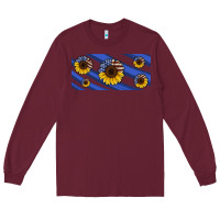 Burgundy american flag sunflowers 16oz libbey cup Long Sleeve Tee - HRA Design Shop