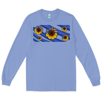 Colony Blue american flag sunflowers 16oz libbey cup Long Sleeve Tee - HRA Design Shop