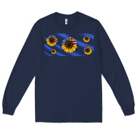 Navy american flag sunflowers 16oz libbey cup Long Sleeve Tee - HRA Design Shop