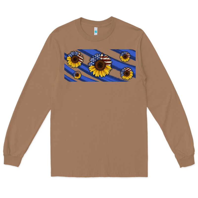 American Flag Sunflowers 16oz Libbey Cup Long Sleeve Tee by HRA Design Shop | Teevron