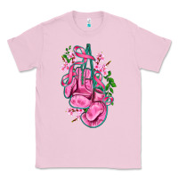Bubblegum Pink cancer boxing gloves with ribbon Classic Tee - AdoDesignShop