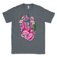 Charcoal Heather cancer boxing gloves with ribbon Classic Tee - AdoDesignShop