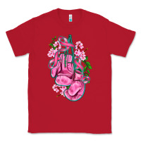 Red cancer boxing gloves with ribbon Classic Tee - AdoDesignShop
