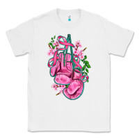 White cancer boxing gloves with ribbon Classic Tee - AdoDesignShop