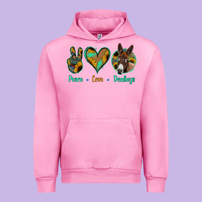 Peace Love Donkeys Urban Hoodie Designed By Bettercallsaul