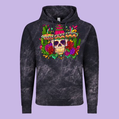 Mexican Skull Vintage Hoodie Designed By Zillion Design Studio