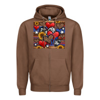 Chestnut 4th of july american hearts Zipper Hoodie - Jasminsmagicworld