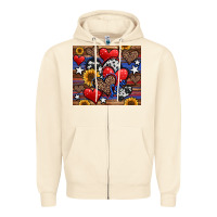 Sandshell 4th of july american hearts Zipper Hoodie - Jasminsmagicworld