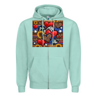 Seafoam 4th of july american hearts Zipper Hoodie - Jasminsmagicworld