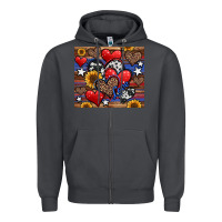 Smoke 4th of july american hearts Zipper Hoodie - Jasminsmagicworld