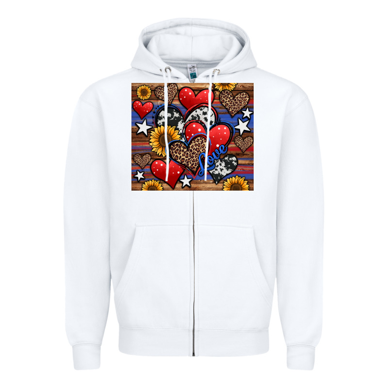 4th Of July American Hearts Zipper Hoodie by Jasminsmagicworld | Teevron