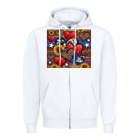 White 4th of july american hearts Zipper Hoodie - Jasminsmagicworld