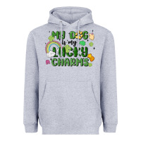 Heather Grey my dog is my lucky charms Heavyweight Hoodie - MaliasSmallBusiness