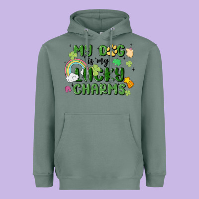 My Dog Is My Lucky Charms Heavyweight Hoodie Designed By Maliassmallbusiness