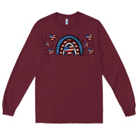 Burgundy american flag rainbow 16oz libbey cup Long Sleeve Tee - HRA Design Shop