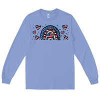 Colony Blue american flag rainbow 16oz libbey cup Long Sleeve Tee - HRA Design Shop