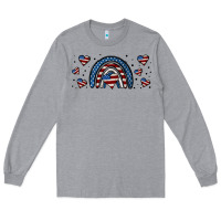 Heather Grey american flag rainbow 16oz libbey cup Long Sleeve Tee - HRA Design Shop