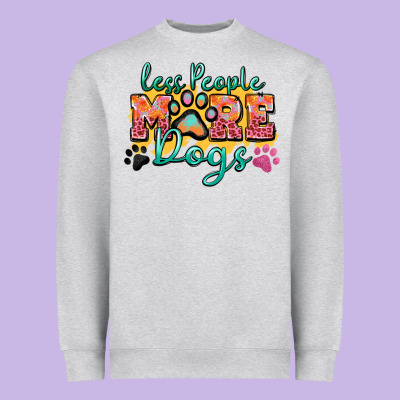 Heavyweight Sweatshirt less people more dogs paw zillion