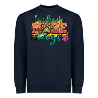 Navy less people more dogs paw zillion Heavyweight Sweatshirt - Zillion Design Studio