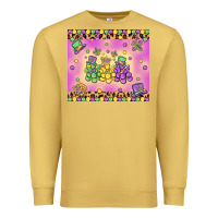 Antique Gold mardi gras bead dogs Premium Sweatshirt - MaliasSmallBusiness