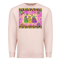 Pale Pink mardi gras bead dogs Premium Sweatshirt - MaliasSmallBusiness