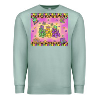 Seafoam mardi gras bead dogs Premium Sweatshirt - MaliasSmallBusiness