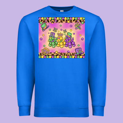 Mardi Gras Bead Dogs Premium Sweatshirt Designed By Maliassmallbusiness