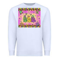 White mardi gras bead dogs Premium Sweatshirt - MaliasSmallBusiness