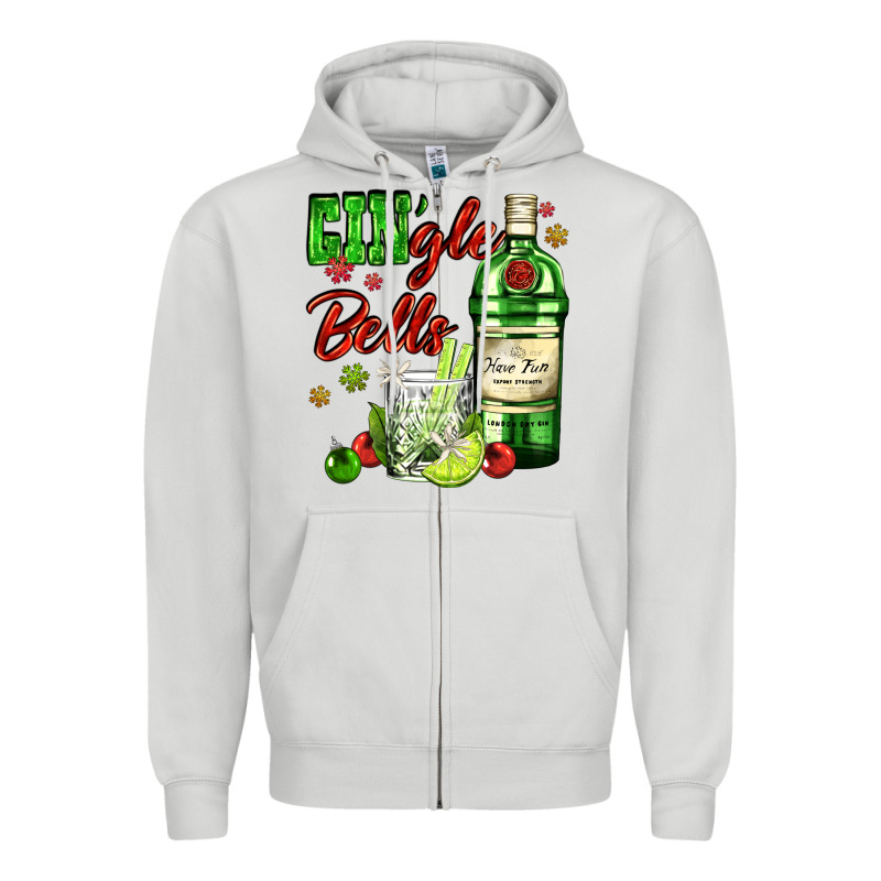 Gin`gle Bells With Bottle And Cocktail Zipper Hoodie by AdoDesignShop | Teevron