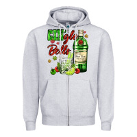 Heather Grey gin`gle bells with bottle and cocktail Zipper Hoodie - AdoDesignShop