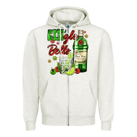 Oatmeal Heather gin`gle bells with bottle and cocktail Zipper Hoodie - AdoDesignShop