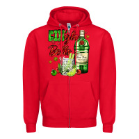 Red gin`gle bells with bottle and cocktail Zipper Hoodie - AdoDesignShop