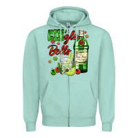 Seafoam gin`gle bells with bottle and cocktail Zipper Hoodie - AdoDesignShop
