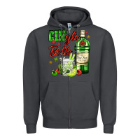 Smoke gin`gle bells with bottle and cocktail Zipper Hoodie - AdoDesignShop