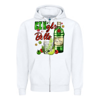 White gin`gle bells with bottle and cocktail Zipper Hoodie - AdoDesignShop