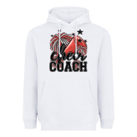 White cheer coach Heavyweight Hoodie - MaliasSmallBusiness
